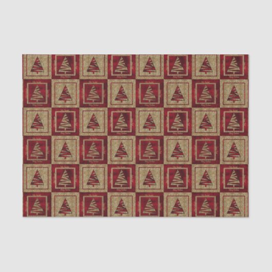 Vakantietbomen in Cheetah Print en Red Tissuepapier (Voorkant)