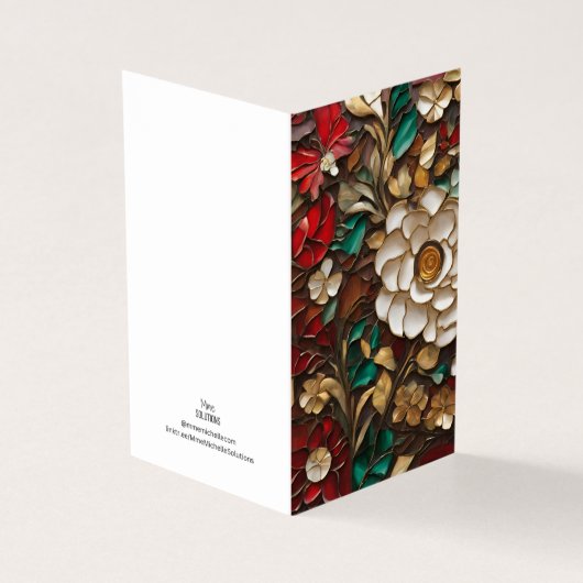 Vakantiethema Bloem Vitrail Mozaïek gebroken glas Kaart (Buitenkant)