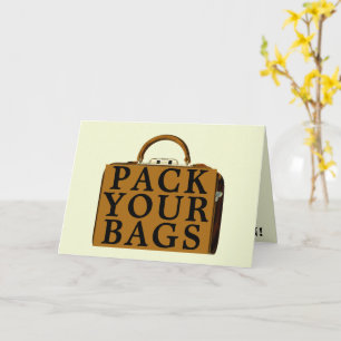 Vakantietrip-aankondiging Vintage Koffer Template Kaart