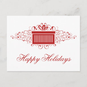 Vakantievakjes Cadeau kerstmis Briefkaart, rood Feestdagenkaart