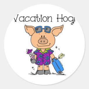 vakantievarken ronde sticker