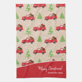 Vakantievorming met feestelijke kerstavond theedoek (Verticaal)