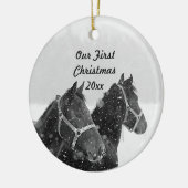 Vakantievorming ons eerste kersttaardenthema keramisch ornament (Links)