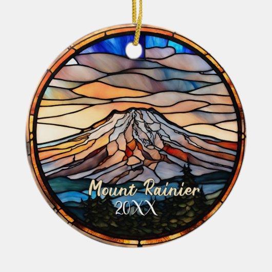 Vakantiewoningen in Mount Rainier Keramisch Ornament (Voorkant)