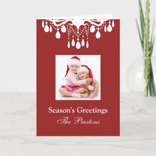 Vakantige Crystals (rood) Feestdagen Kaart (Voorkant)