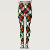 Vakantige groene rode, klassieke feestdag leggings (Voorkant)