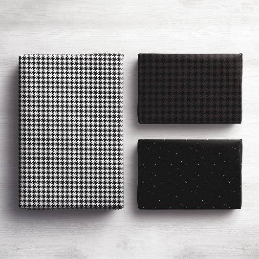Vakantige houndstooth klassiek zwart-wit inpakpapier vel