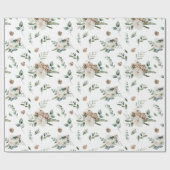 Vakantige witte bloemen cadeaupapier (Vlak)