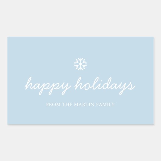 Vakantiger - prettige feestdagen blauw rechthoekige sticker (Voorkant)