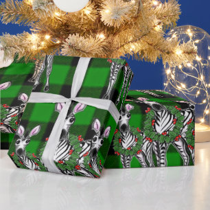 Vakbakkersvis, kerstmis, groene vlecht cadeaupapier