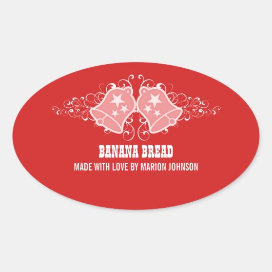 Vakbalen en cirkelbakken Stickers, rood Ovale Sticker (Voorkant)