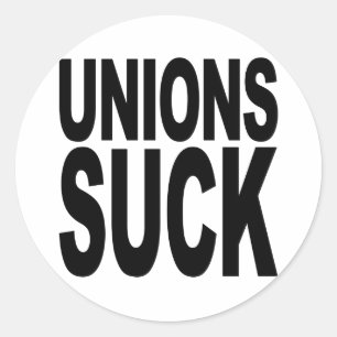 Vakbonden zuigen ronde sticker