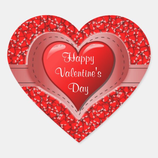 Vakdag Rood hart Fijne Valentijnsdag Sticker (Voorkant)