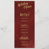 Vakfeest, rood, goud, menu (Achterkant)