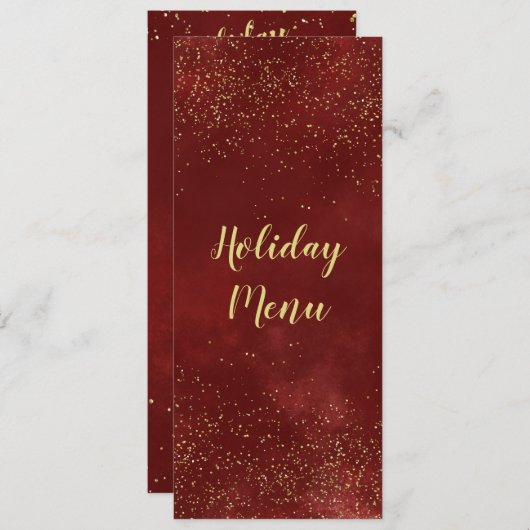 Vakfeest, rood, goud, menu (Voorkant / Achterkant)