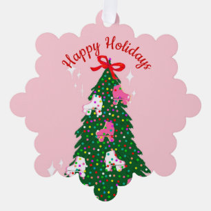 Vakfeestdag kerstrolschaatsen Schaats kerstmis Ornament Kaart