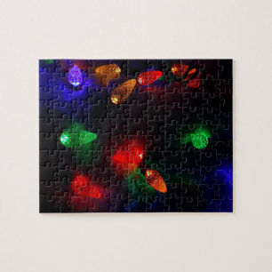 Vakfeestdagen kerstfeestdagen lichten wintersneeuw legpuzzel