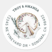 Vakkaascake Adresetiketten Ronde Sticker (Voorkant)