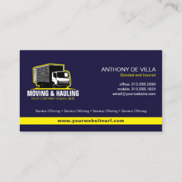 Vakken Vrachtwagen verplaatsen, verplaatsen of lev Visitekaartje