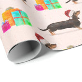Vakkerfeestdag Dog Dachshund Merry Bright Cadeaupapier (Rol Hoek)