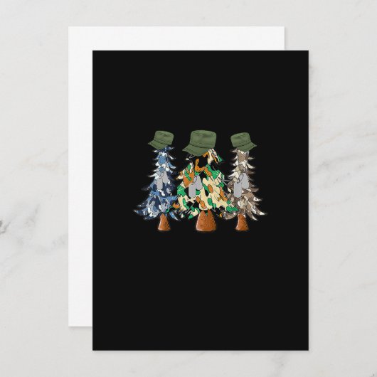 Vakkerkerfeest Camouflage Xmas Trees Holiday Kaart (Voorkant / Achterkant)