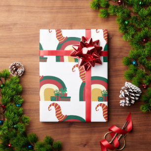 Vakkerkerstfeest Elf Pet Rainbow Gift Cadeaupapier