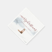 Vakkerkerstscript Winter Fox Holiday Servet (Hoek)