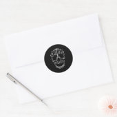 Vakman Moersleutel en Hamer Gereedschap Schedel Me Ronde Sticker (Envelop)