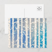 Vakroze en blauwe vogelboom met sneeuwvlok briefkaart (Voorkant / Achterkant)