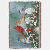 Vakvogels en kerstgarland deken (Voorkant Verticaal)