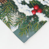 Vakvogels en kerstgarland fleece deken (Hoek)