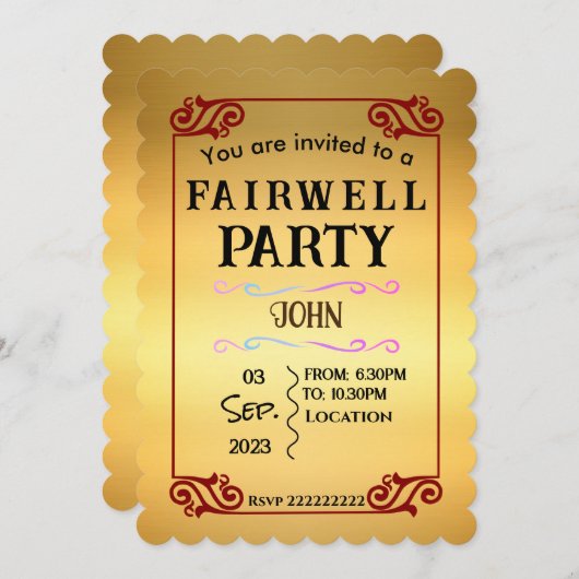 Vakwelsuitnodiging Kaart (Voorkant / Achterkant)