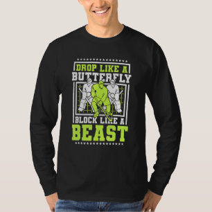 Val Als Een Vlinder Blokkeer Als Een Beest Hockey T-shirt