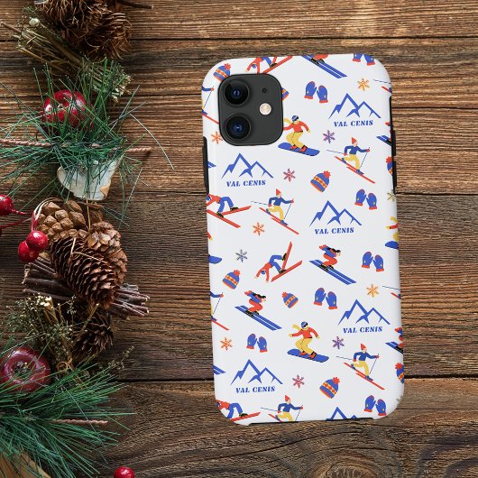 Val Cenis Savoie Frankrijk Ski Snowboard patroon Case-Mate iPhone Case