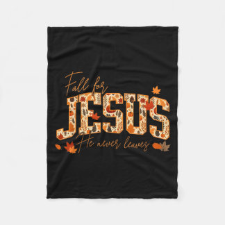 Val Christus Hij Verlaat Nooit Bladeren Herfst Chr Fleece Deken