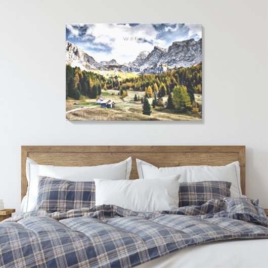 Val di Fassa, Trentino, Italië Canvas Afdruk (Insitu (Slaapkamer))