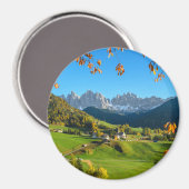 Val di Funes avec des feuilles d'automne aimant ro (Recto/Verso)
