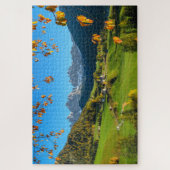 Val di Funes Dolomites valley met herfstbladeren Legpuzzel (Verticaal)