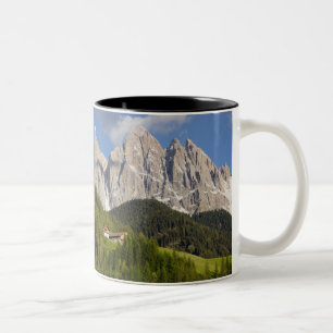 Val di Funes, Villnösstal, Dolomieten, Italië Tweekleurige Koffiemok