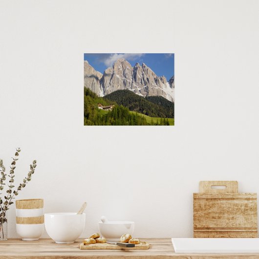 Val di Funes, Villnosstal, Dolomites, Italië Poster (Keuken)