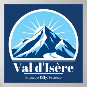 Val d'Isère France Station de ski art mur Poster