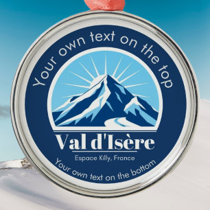 Val d'Isère Frankrijk Savoie ski vakantie medaille Metalen Ornament