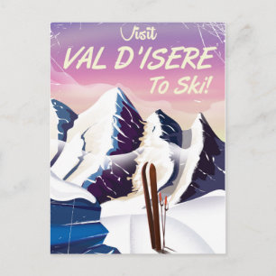 Val-d'Isère Ski vintage reisposter Briefkaart