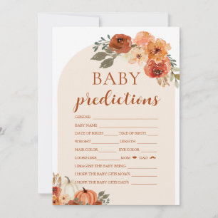 Val een klein pompoen babyshower baby voorspelling kaart