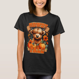Val Hallo Cowboy Herfst Pompoenen Grappige Koe T-shirt