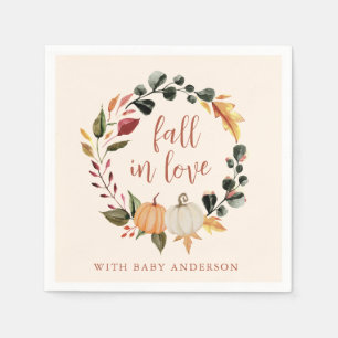 Val in Love Pompoen Krans Baby Shower Servet