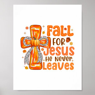 Val Jezus Hij Laat Nooit Pompoen Herfst Meer Poster