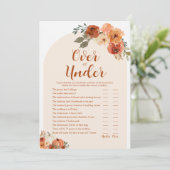 Val Kleine Pompoen Over of Onder Baby Shower Spel Kaart (Staand voorkant)