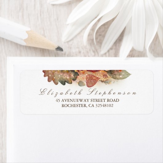 Val laat glitter wit etiket (Insitu)