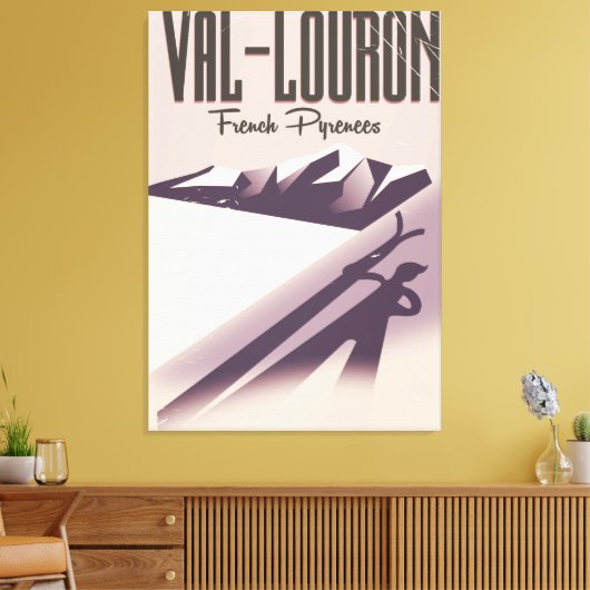 Val-Louron, Franse skiposter Canvas Afdruk (Insitu (Woonkamer))